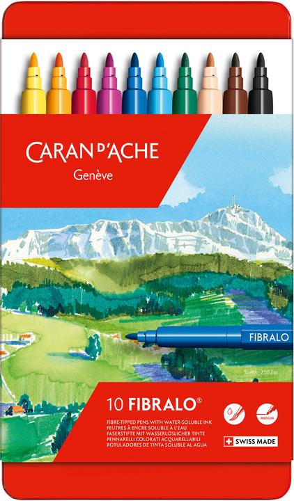 Caran d'Ache Fibralo Metallschachtel (Mehrfarbig, 10 x)