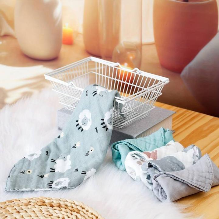 Image du produit Milkii Ensemble de débarbouillettes en coton mousseline double épaisseur, Gris
