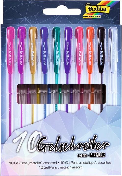 Folia Penna in gel metallico (Multicolore, 10 x)