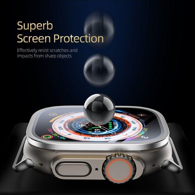 Produktbild Dux Ducis Flas gehärtetes Glas mit Aluminiumrahmen für Apple Watch Ultra 49 mm – Silber
