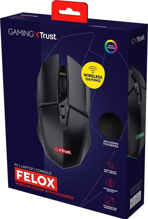 Produktbild Trust GXT112 FELOX MOUSE+MOUSEPAD (Kabellos)