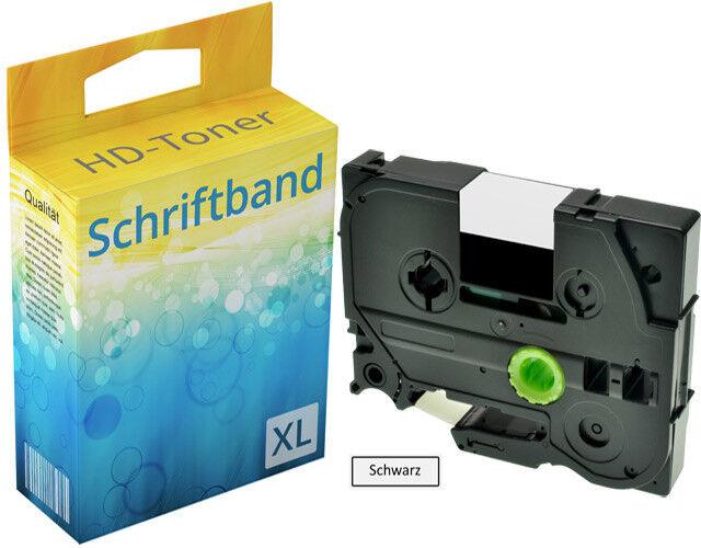 Produktbild Druckfuxx Schriftband kompatibel Brother P-Touch PT E100 1010 1230 H300 D200 H10 (Schwarz)