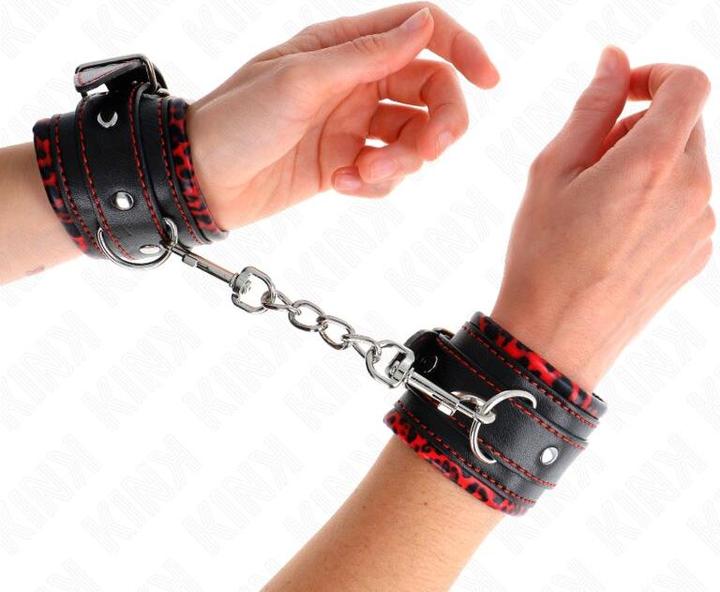Image du produit Kink Menottes en fourrure rouge/noir réglables 17-29 CM X 6 CM
