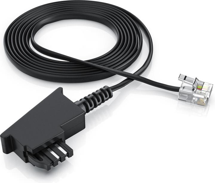 Produktbild CSL Telefonkabel Flach, TAE-F Stecker zu RJ11, Telefondose zu Telefon, Flachkabel, Fax, Anrufbeantworter