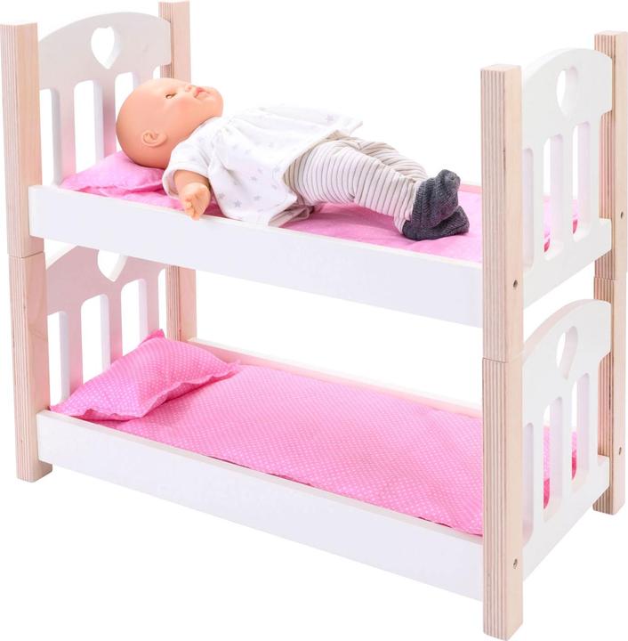 Image du produit Weible Lit superposé de poupée rose/blanc
