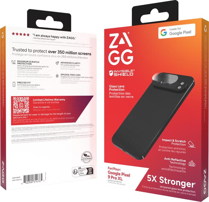 Image du produit Zagg InvisibleShield Protecteur de caméra en verre trempé Google Pixel 9 Pro XL (1 pièce(s), Google Pixel 9 Pro XL)