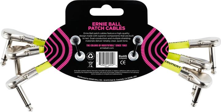 Produktbild Ernie Ball Patch-Kabel 6052 3er Pack – 0.15 m, Weiss (0.15 m)