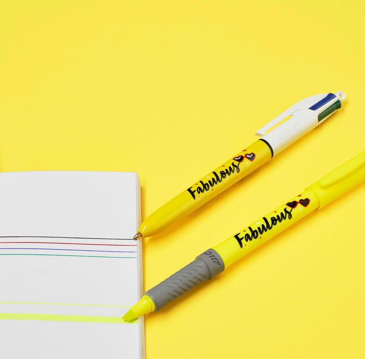 Actual product image Bic Stationery Box Fabulous (White, Yellow, 1 x)