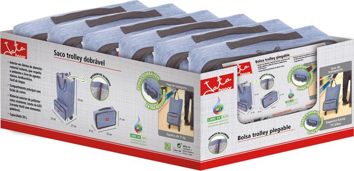 Produktbild Jata Faltbare Einkaufskuehltasche, als Trolley mit 2 Rollen, Handgriff (30 l)