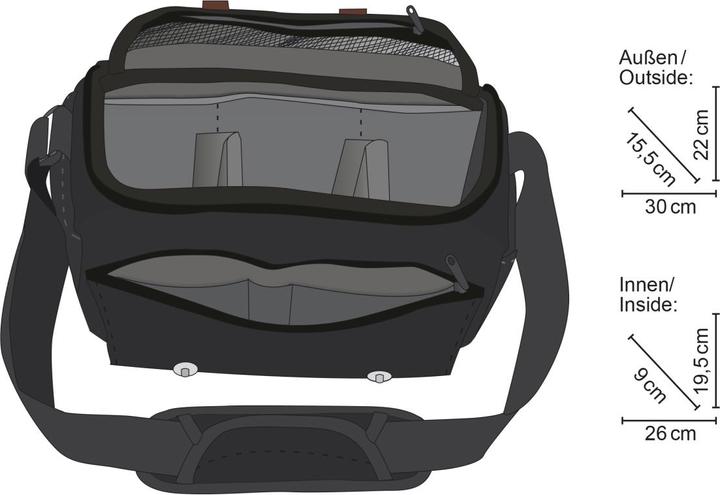 Produktbild mantona Kameratasche Milano grande (Kamera Schultertasche, 0.12 l)