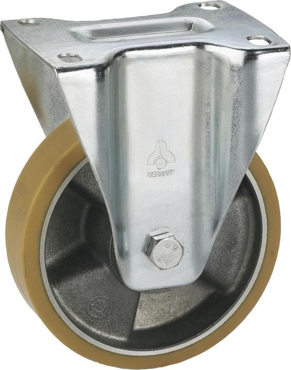 Produktbild Dörner + Helmer Bockrolle Polyurethan-Rad ø 125 mm Alufelge Industrierolle Tragkraft 220 kg