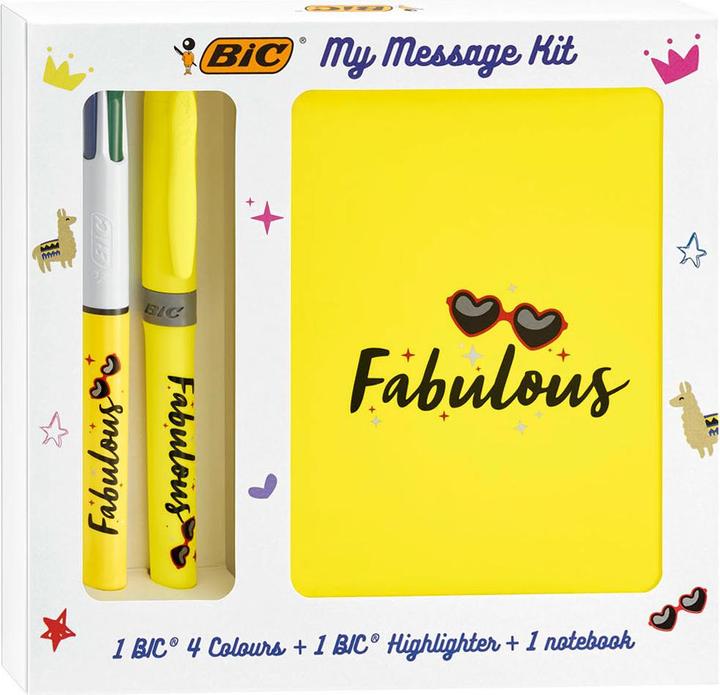 Actual product image Bic Stationery Box Fabulous (White, Yellow, 1 x)