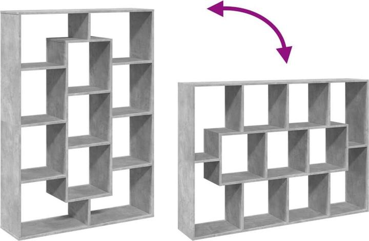 Produktbild VidaXL Bücherregal Raumteiler Wandregal Standregal Raumtrenner Regal Betongrau (29 x 29 x 143 cm)
