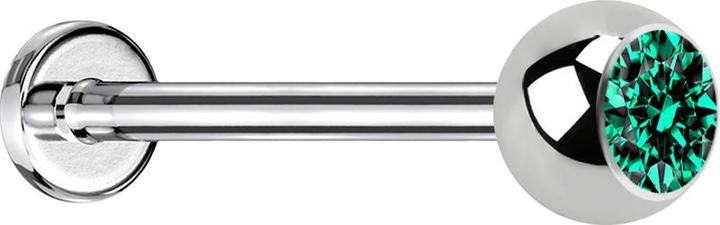 Immagine prodotto Star Piercing Micro Labret in argento con sfera e cristallo turchese (senza ottone, Acciaio chirurgico 316L)