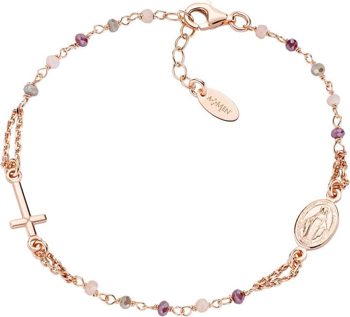 Amen Rosary Crystal Armband (20 cm, Silber 925)