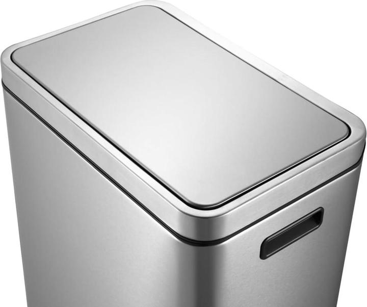 Produktbild EKO Treteimer X-Cube Tretmülleimer rechteckig Edelstahl 45 L mit extra breitem Pedal, gedämpftem De (45 l)