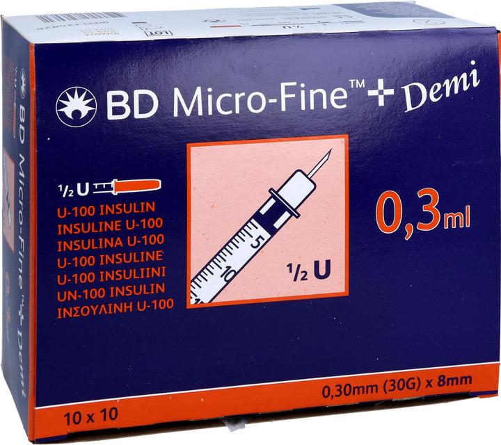 Image du produit BD U100 Seringues à insuline (Seringue d'insuline)
