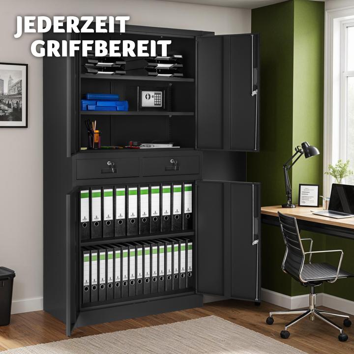 Produktbild tectake Aktenschrank (80 x 40 x 180 cm)