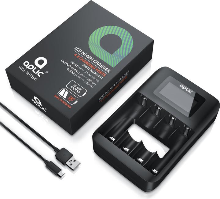 Actual product image Aplic 4-slot battery charger (Chargers without battery)