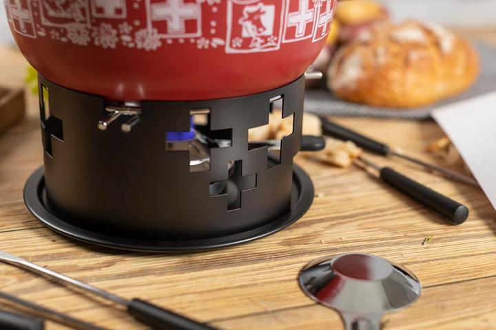 Immagine prodotto Kuhn Rikon Set per fonduta di formaggio rosso svizzero - Ø 23 cm (Fondue di formaggio)