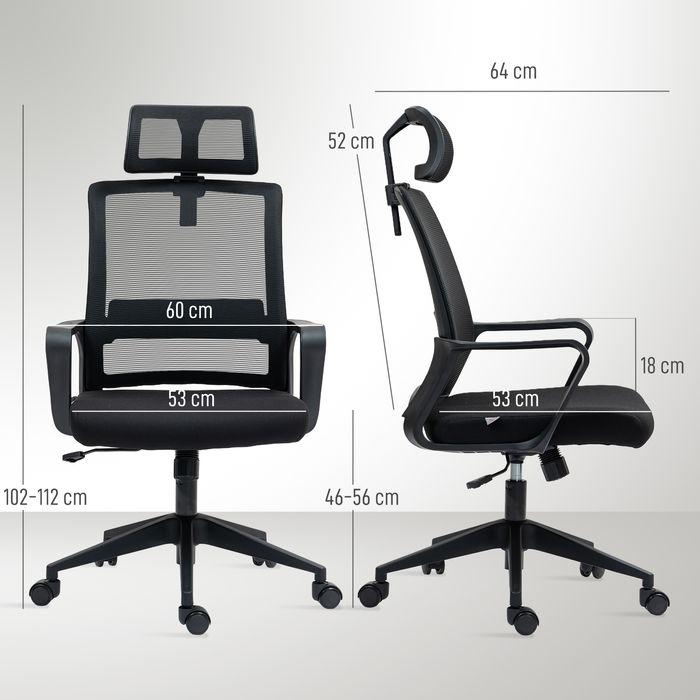 Produktbild Swisshandel24 Bürostuhl Ergonomischer Schreibtischstuhl mit Armlehne, Verstellbar Kopfstütze