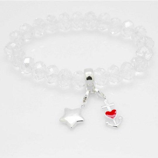 Produktbild Hermex Bettelarmband mit 2x Charms - 19cm (19 cm, hochwertiger versilberter Metalllegierung)