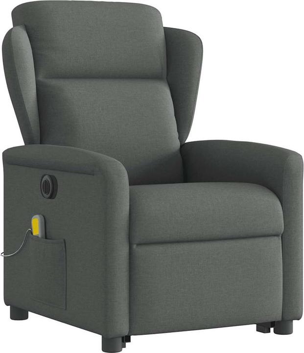 Produktbild VidaXL Elektrischer Massagesessel mit Aufstehhilfe Dunkelgrau Stoff