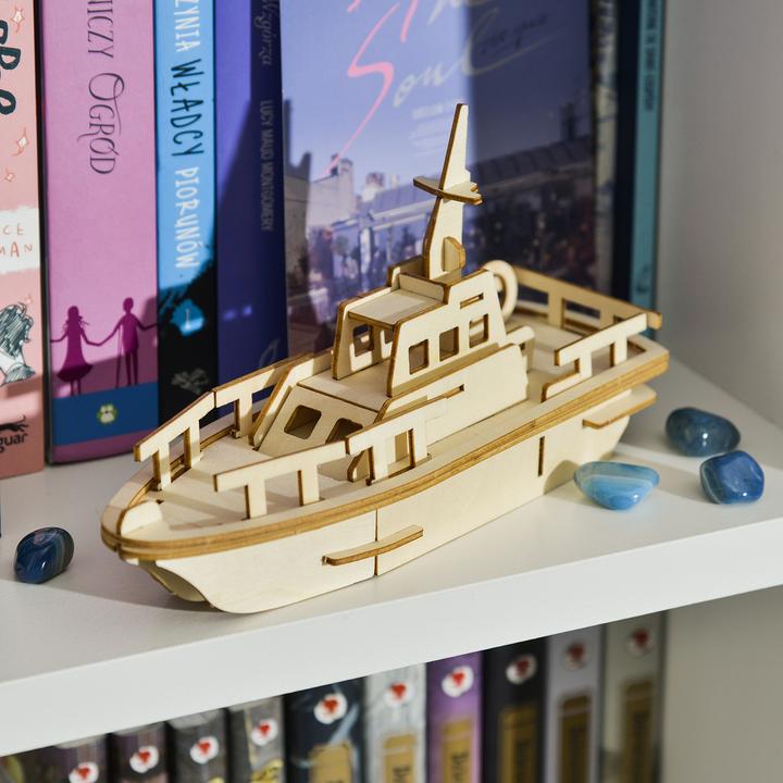 Image du produit Little Story Modèle de puzzle en bois 3D - Bateau (35 pièces)