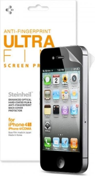 Produktbild Spigen Steinheil iPhone 4 / 4S SGP Anti Fingerprint Ultra Fine Schutzfolie (1 Stück, Apple iPhone 4)