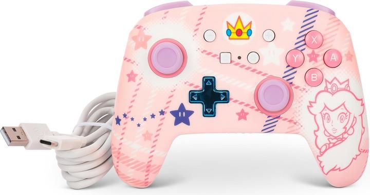 Produktbild PowerA Enhanced Wireless Controller Princess Peach Plaid (Switch OLED, Switch Lite, Switch)