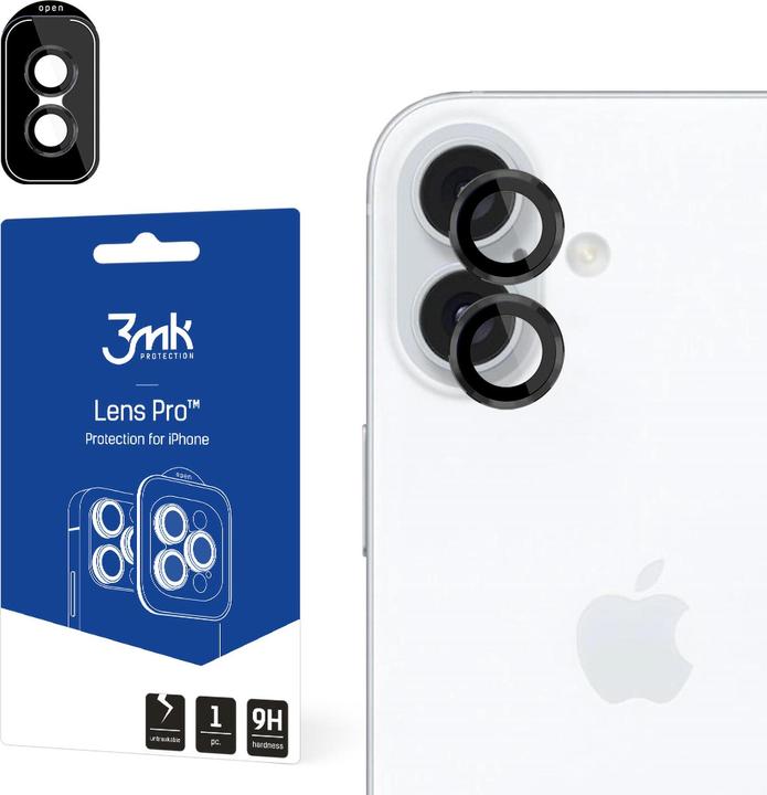 3MK Lens Protection Pro iPhone 16/ 16 Plus Nero (1 Pezzo/i, Apple iPhone 16, Apple iPhone 16 Plus)
