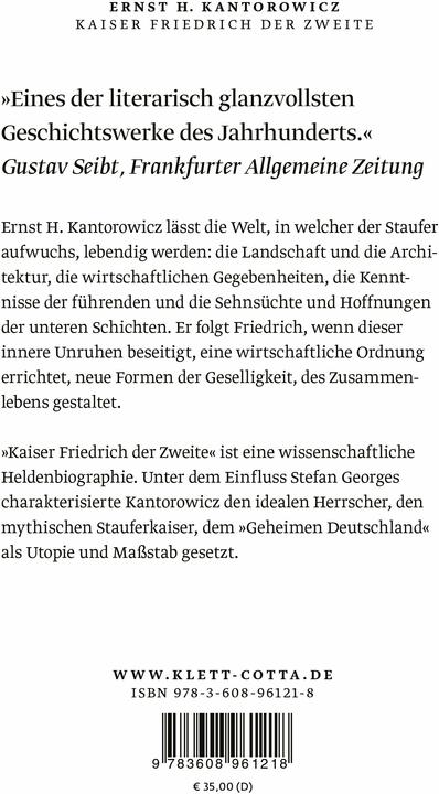 Image du produit Kaiser Friedrich der Zweite (Allemand, Ernst H. Kantorowicz, 2016)