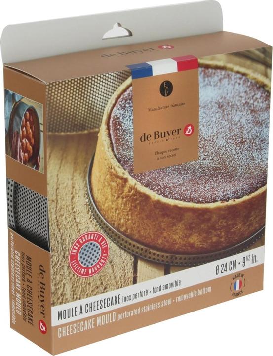 Image du produit de Buyer Moule à Cake En Acier Inox Perforé Abn. Fond 24x6.5 (25.50 cm)