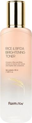 Farm Stay FARMSTAY Rice & Bifida Brightening Toner tonik do twarzy rozjaśniający z Ryżem i fermentami 120ml (120 ml)