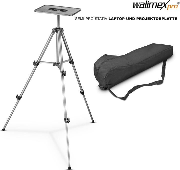 Immagine prodotto Walimex Treppiede portatile e piastra per proiettore (Metallo, Materiale sintetico)