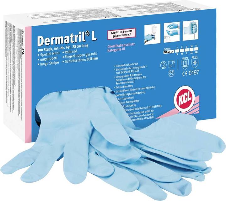 KCL Dermatril L 741 074111081C 100 pcs. disposable gloves Size (gloves): 11 EN 455 (11)