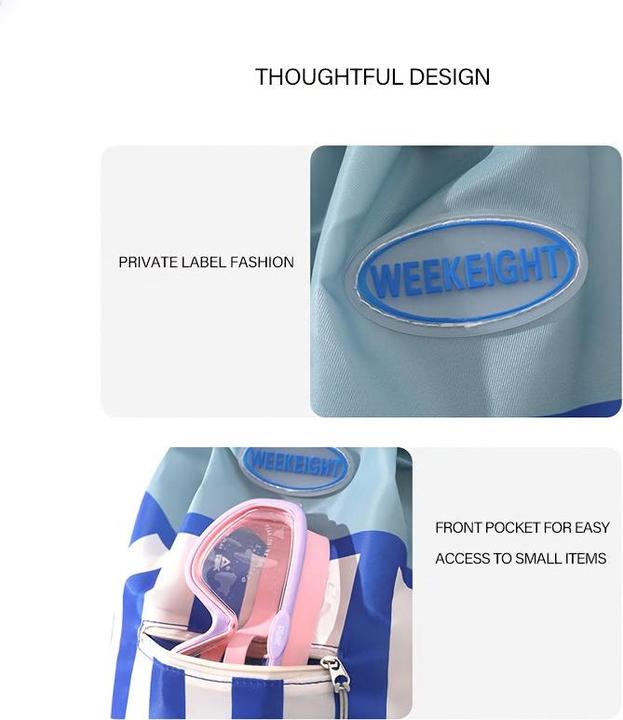 Image du produit Only-Bags.Store 1 Stück Sportrucksack - Gestreift, Nass/Trocken-Trennung, leichte Polyester-Tasche mit