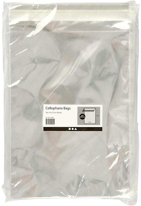 Actual product image Creativ Company Cellophane bags 25.3x18cm, 200 pcs. (Gift bag, 200 x)