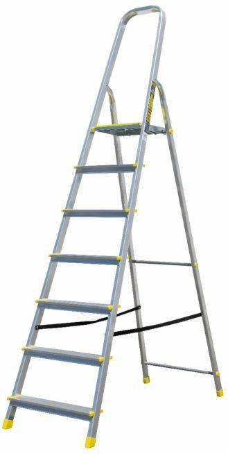 Produktbild Metalkas BAYERSYSTEM ALUMINIUMLEITER 120kg 7 STUFEN (Arbeitsplattform, 11 cm)