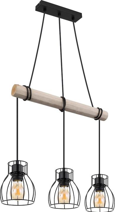 Actual product image Globo Pendant lamp Mina black matt 3xE27 (E27)