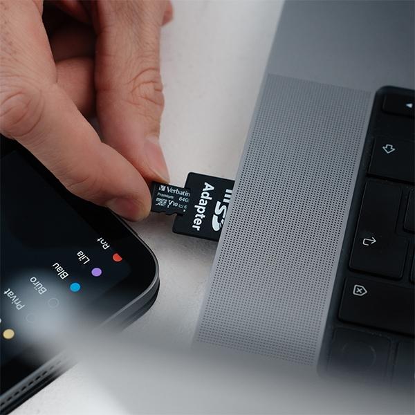 Image du produit Verbatim Carte Micro SDXC de classe 10 (64 Go, microSDXC, U1, UHS-I)