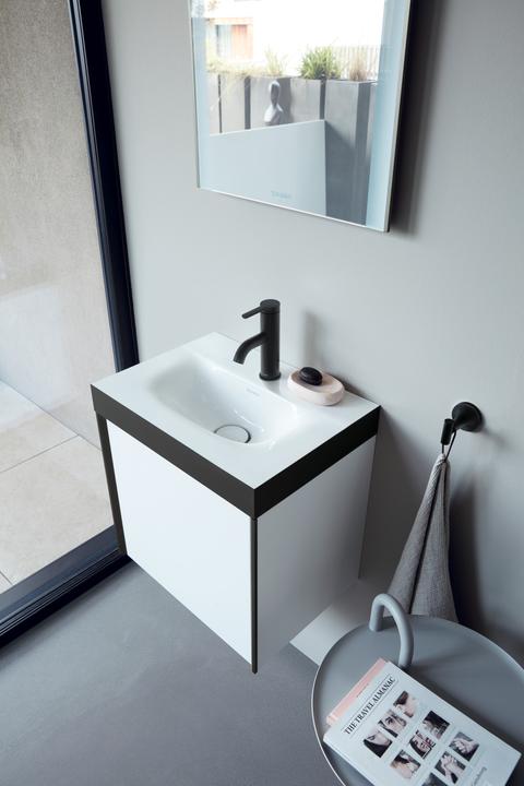 Actual product image Duravit Single lever basin mixer C.1 S o pop-up waste black matt