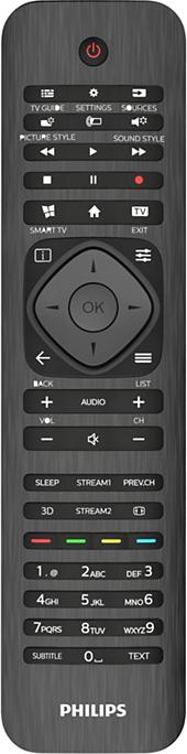 Productafbeelding Philips SRP4000/10 afstandsbediening IR Draadloze TV Drukknoppen (Universele afstandsbediening, Miracast)