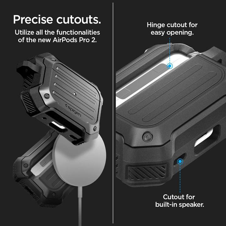 Produktbild Spigen TOUGH ARMOR MAG MAGSAFE Apple AIRPODS PRO 1 / 2 BLACK (Kopfhörer Tasche)