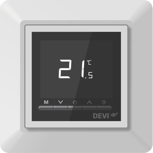 Produktbild Devi Timer-Thermostat OPTI 140F105 mit weissem Einfachrahmen