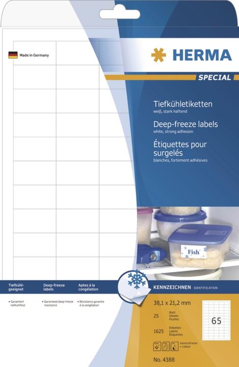 Actual product image HERMA Freezer labels A4