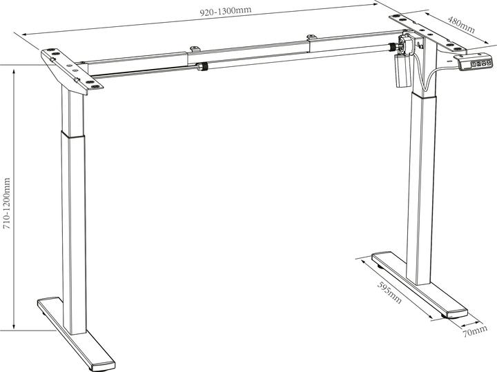 Produktbild VCM Schreibtisch verstellbar Lona 110x80 si (110 x 80 x 120 cm)