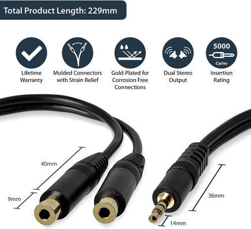 Produktbild StarTech Muy1mff (0.15 m, 3.5mm Klinke (AUX))