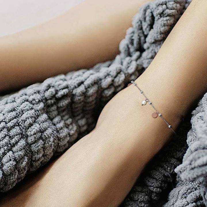 Actual product image Engelsrufer Anklet Little Joy Bicolor (Stainless steel, Perle, 27 cm)