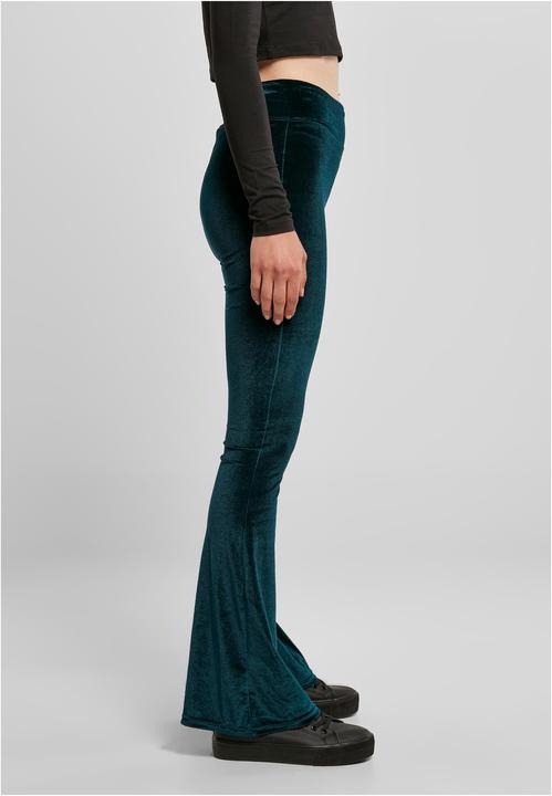 Actual product image Urban Classics Ladies High Waist Velvet Boot Cut Leggings (4XL)